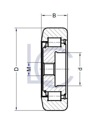 Skizze_Stützrolle_LIN0250_LC-Wälzlager