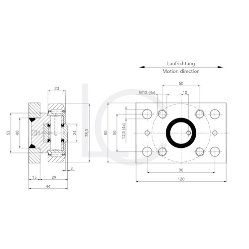 Skizze Kombirolle mit Platte MR0004PMR03