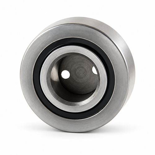 Hubmastrolle DAN0300 45 × 107 × 37 mm, Hinteransicht mit zentralem Innenring
